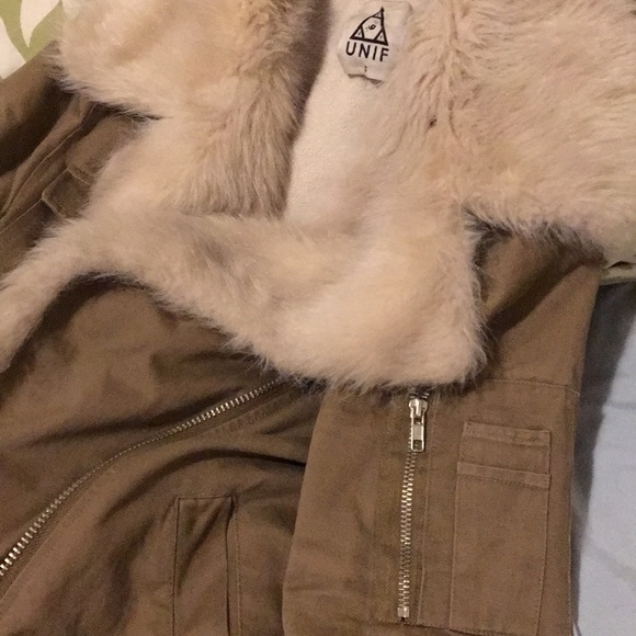 UNIF - Army Sherpa Jacket - Size: Small - Picture 8 of 8